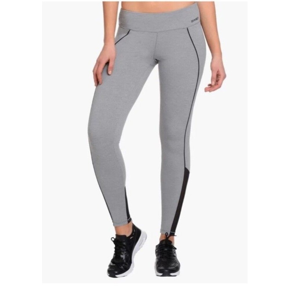 2(X)IST Women's Yoga Leggings Size S Gray/Black Pull-On Mesh Panel Athleisure